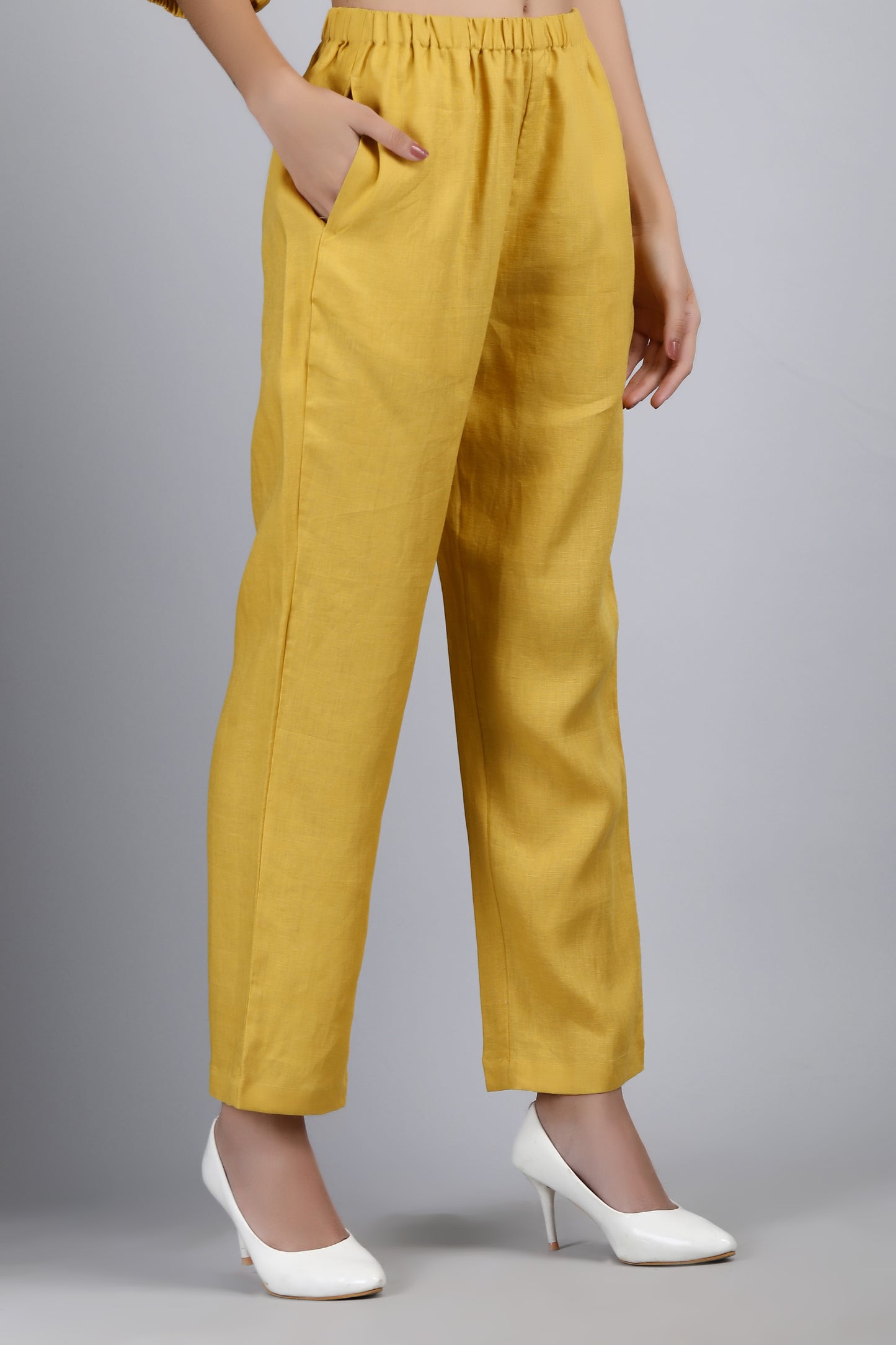 Mustard Loose Fit Linen Set, Co-Ord's Women, Linen Loungewear Set, Linen Top And Pants, Resort Wear