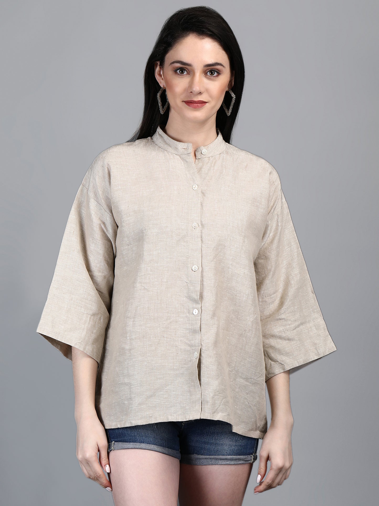 Annecy Beige Linen Shirt