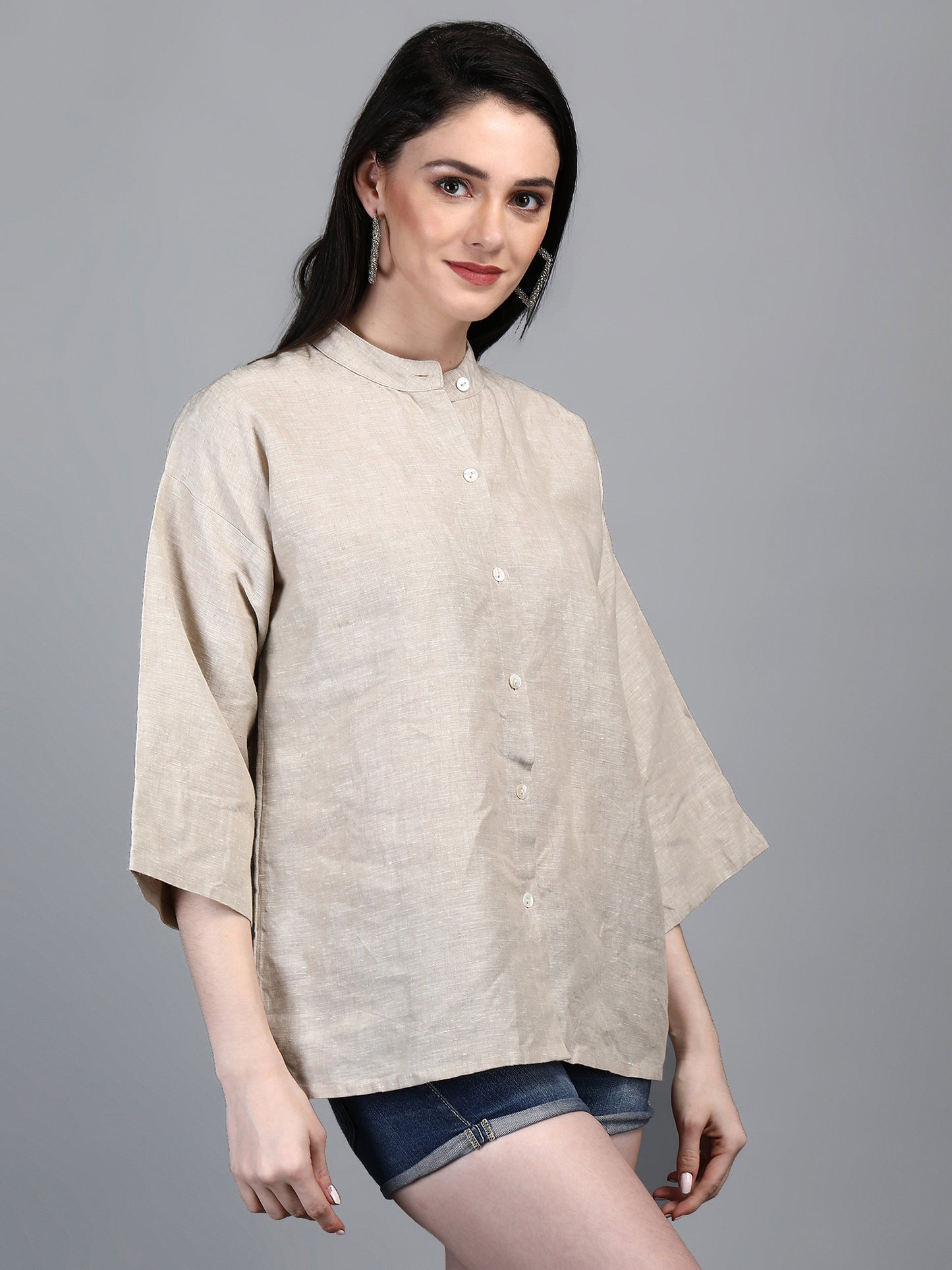 Annecy Beige Linen Shirt