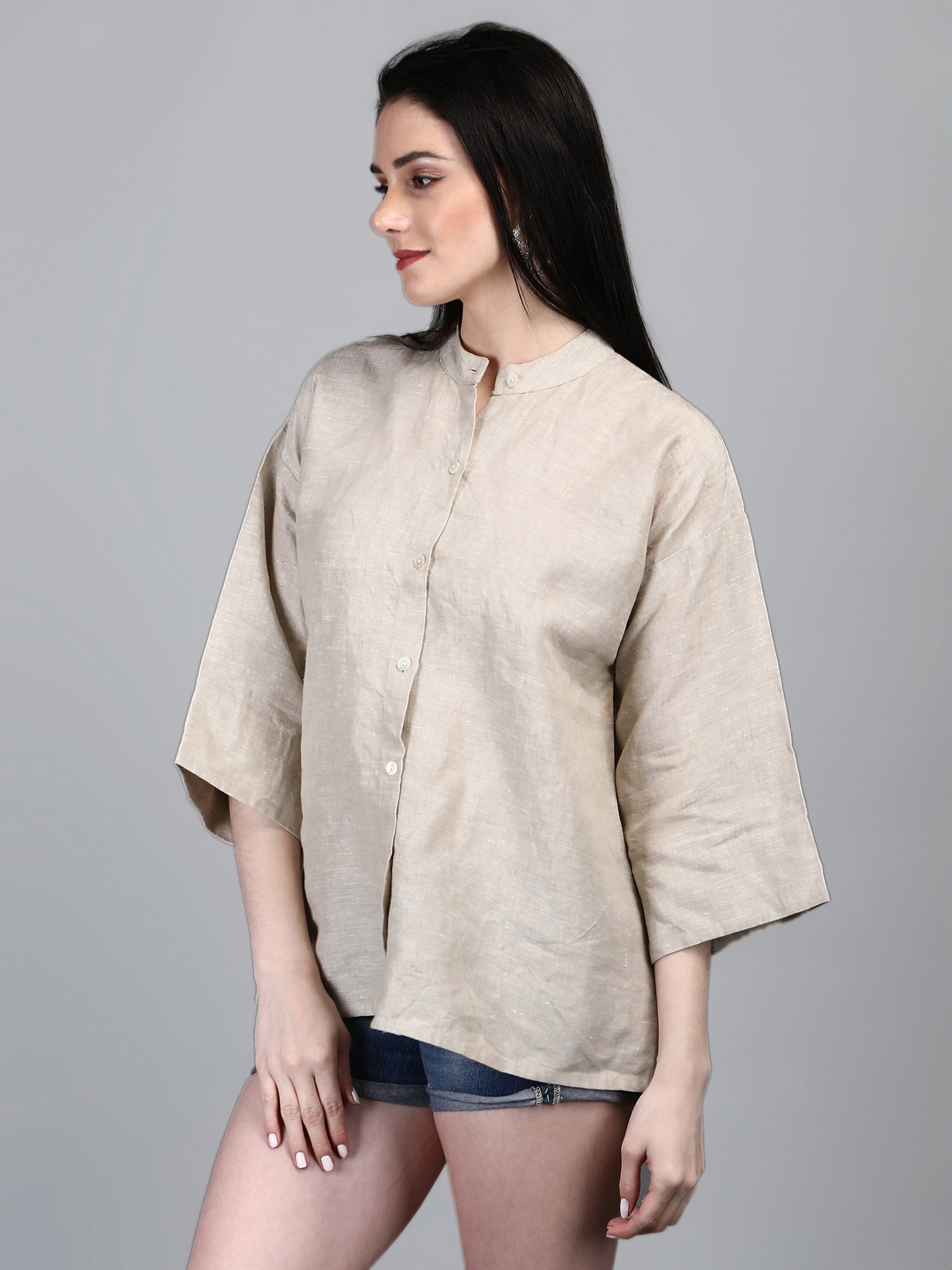 Annecy Beige Linen Shirt