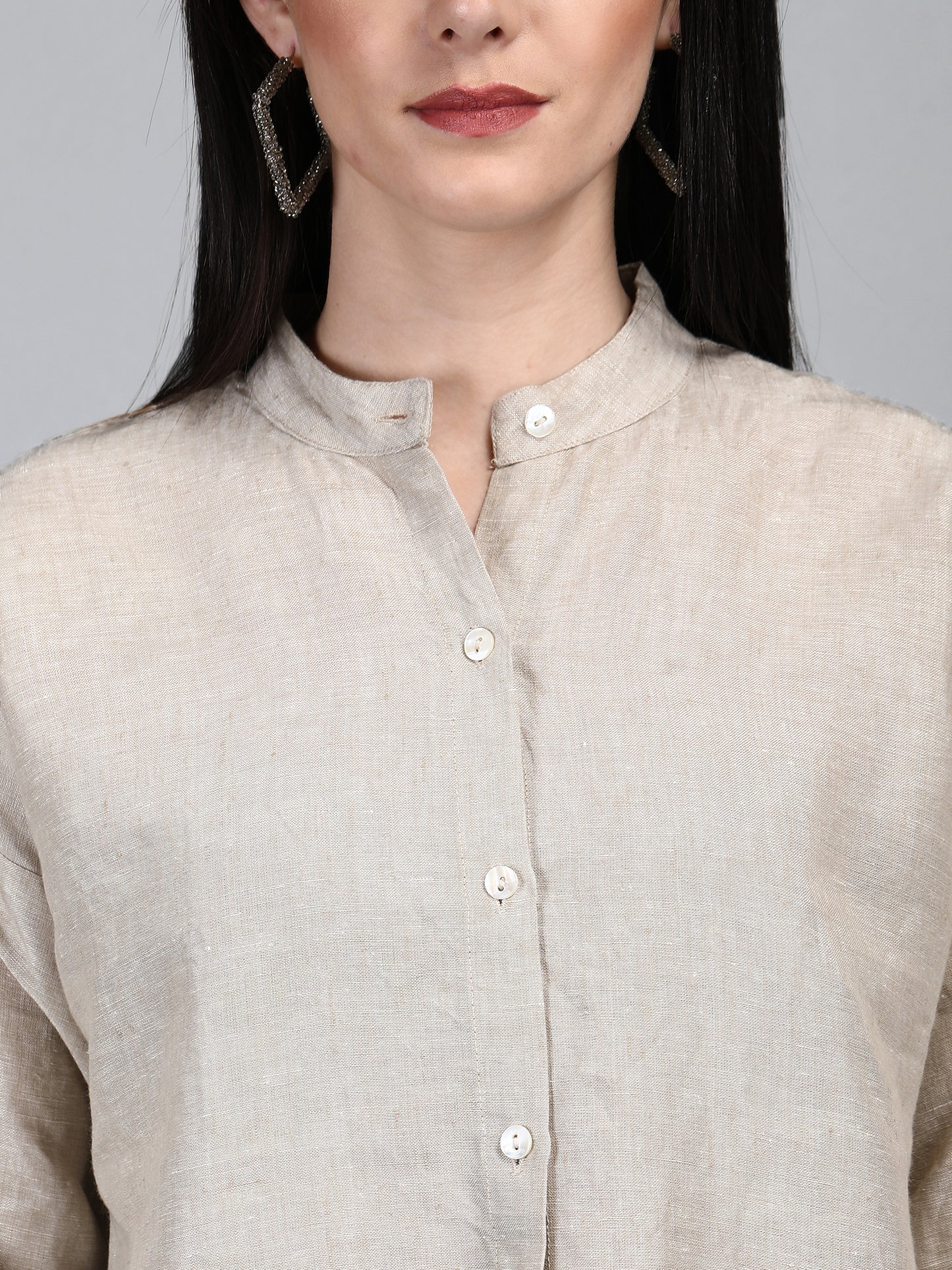 Annecy Beige Linen Shirt