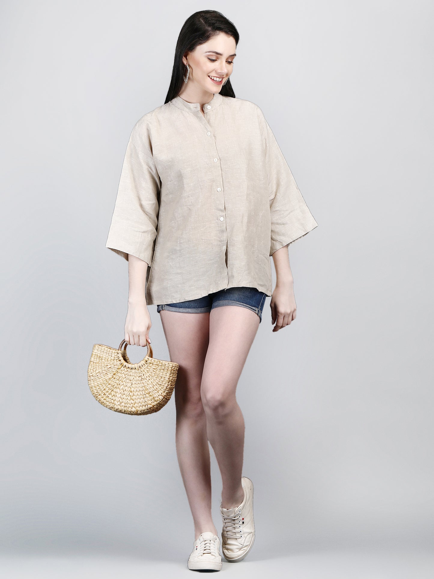 Annecy Beige Linen Shirt