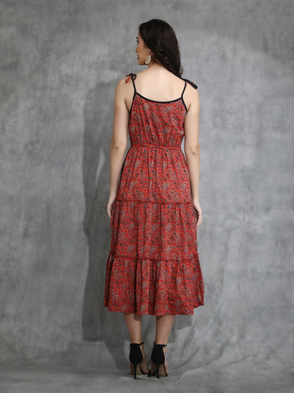 Red Tiered Maxi Dress